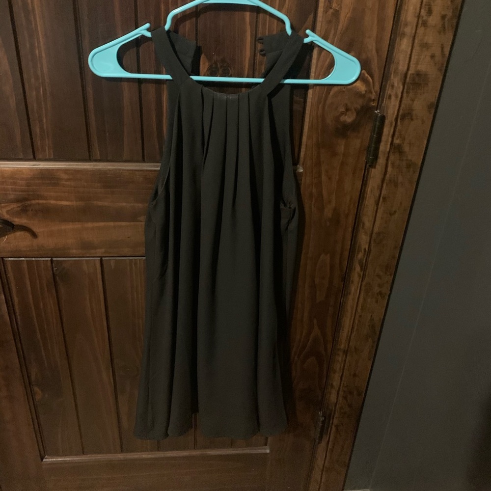 Black high neck dress